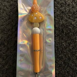 handcrafted Whimsical Mushroom Top Orange Ballpoint Pen